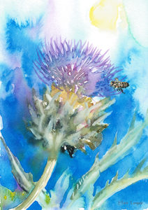 Cardoon with bee