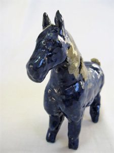 Blue pony from front