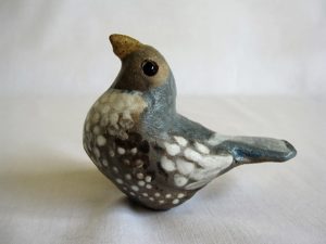 grey spotty bird