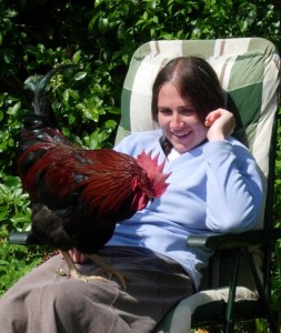 Ellen with rooster