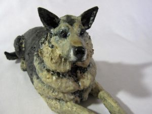 front view of ceramic dog