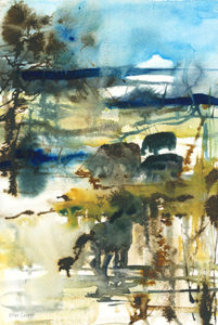 print of animals in the marsh