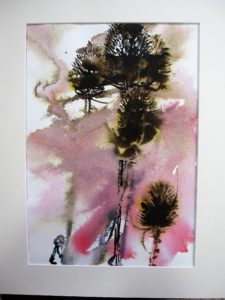 watercolour of teasels