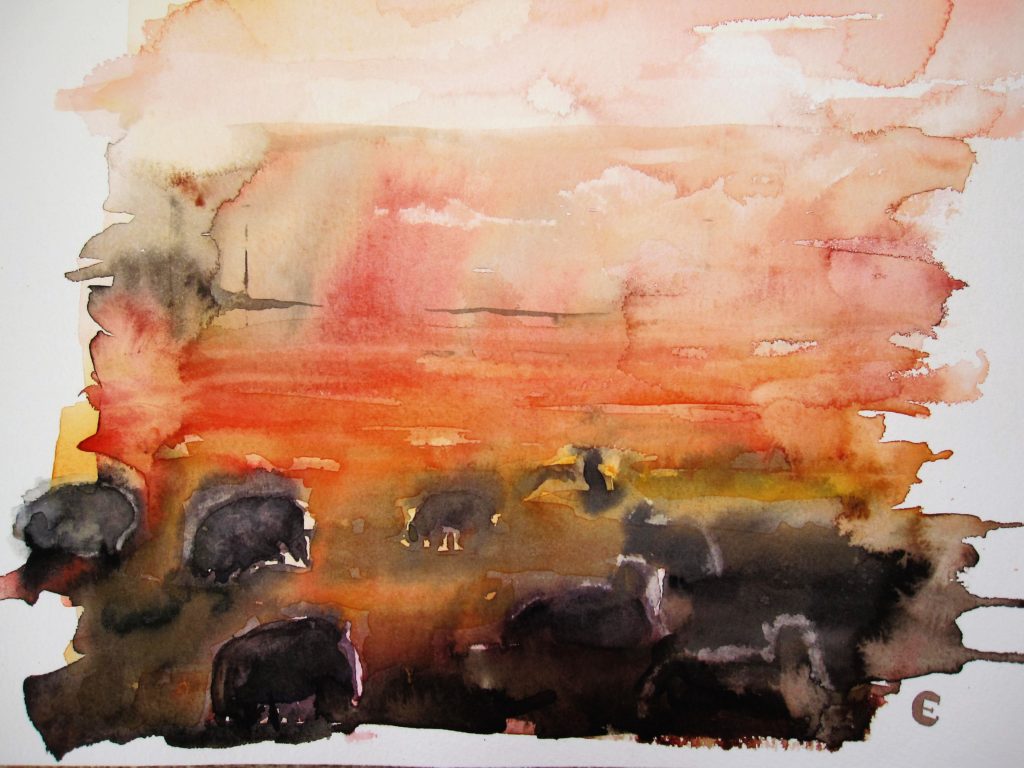 Marsh Dawn with Sheep