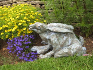 Hare garden sculpture